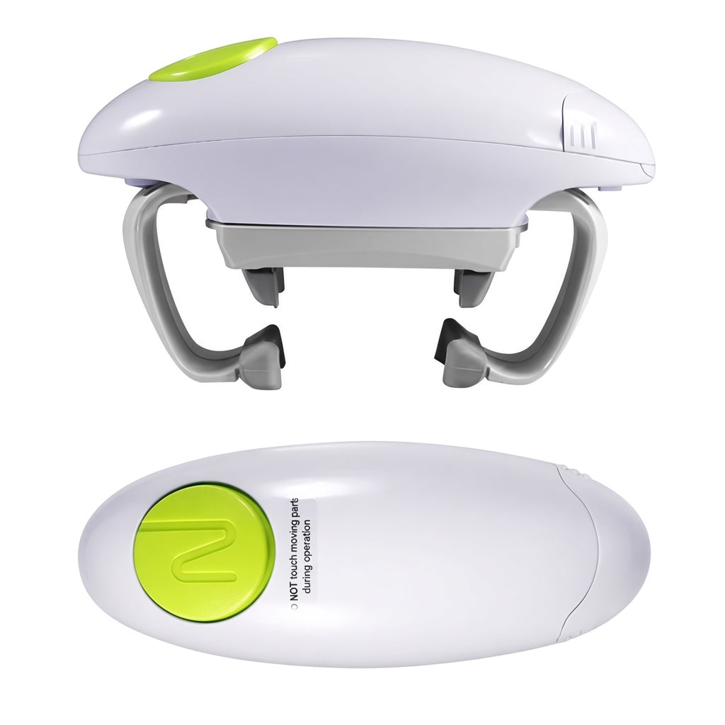 Side and top views of the handheld electric jar opener