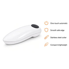 Feature graphic: one-touch, smooth edge, stainless cutter, compact